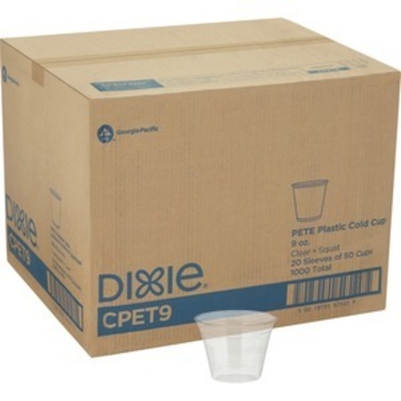 DIXIE INDUSTRIES Cup, Cold, Plastic, Pete, 9 Oz DXECPET9CT